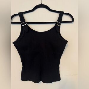 Black Ribbed Women's Top